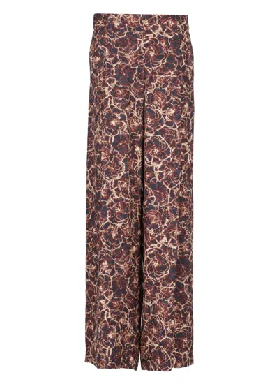 Dries Van Noten Wide-leg Viscose Pants With Floral Pattern In Multi