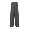 Dries Van Noten High Waist Wide Leg Trousers With Button Detail In Gray