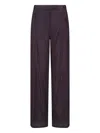 Dries Van Noten High-waisted Wide Leg Trousers With Vertical Stripes In Burgundy