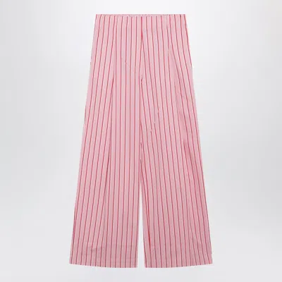 Dries Van Noten Wide Pink Striped Trousers