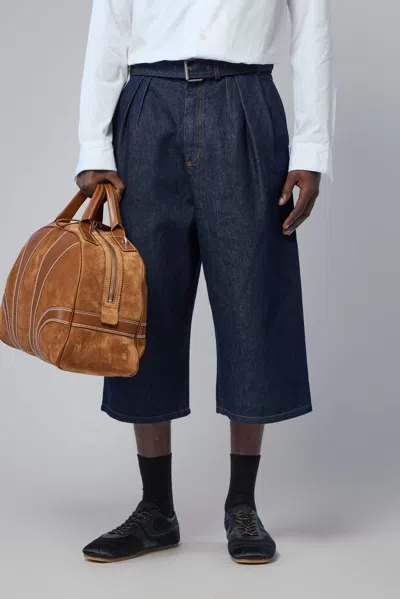 Dries Van Noten Wide Pleated Jeans In Blue