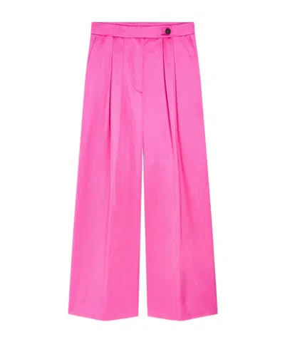 Dries Van Noten Button Pleated Wide Palazzo Pants In Pink