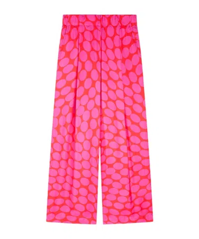 Dries Van Noten Wide Pleated Pants In Pink