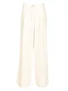 Dries Van Noten Wide Pleated Pants Trousers White In White