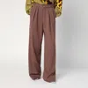 Dries Van Noten High-waisted Wide-leg Pants With Matching Belt In Brown