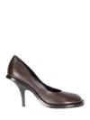 Dries Van Noten Wide-toe Brown Leather Shoes In Gray