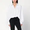 Dries Van Noten Wide White Pinstriped Shirt Women In Blue