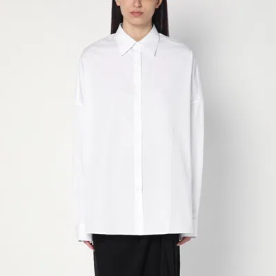 Dries Van Noten Wide White Shirt In Cotton Women