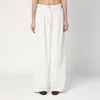 DRIES VAN NOTEN WIDE WHITE TROUSERS IN COTTON
