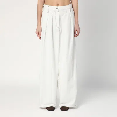 Dries Van Noten Pantery Wide-leg Linen Pants In White