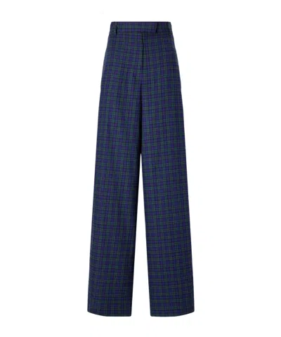 Dries Van Noten Wide-leg Cotton Pants In Blue