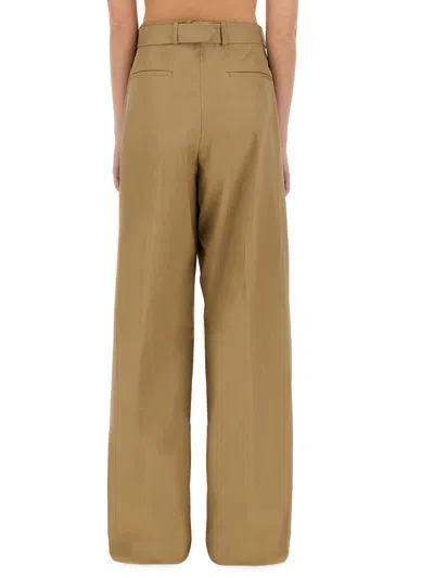 Dries Van Noten Wide-leg Cotton Trousers In Beige