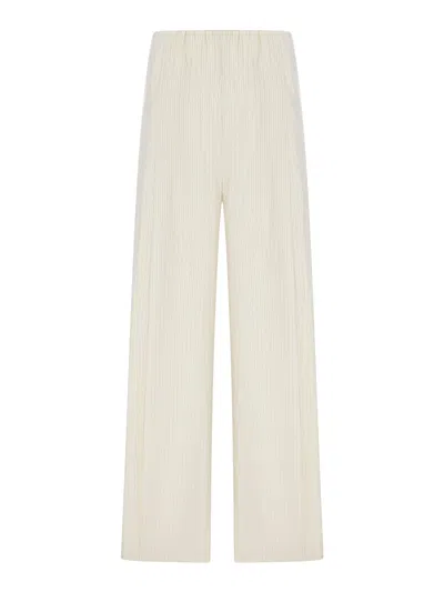 Dries Van Noten Wide-leg Cotton Trousers With Striped Pattern In Neutral