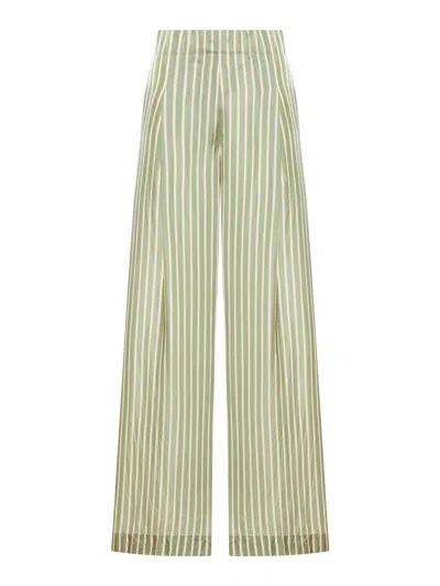 Dries Van Noten Wide-leg Cupro Trousers With A Wrinkled Effect In Green