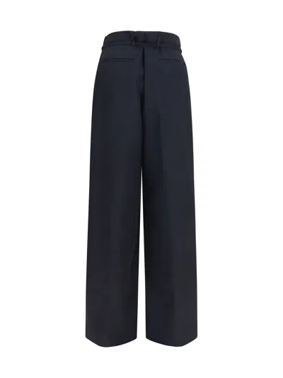 Dries Van Noten Wide-leg Drawstring Merino Wool Trousers In Black