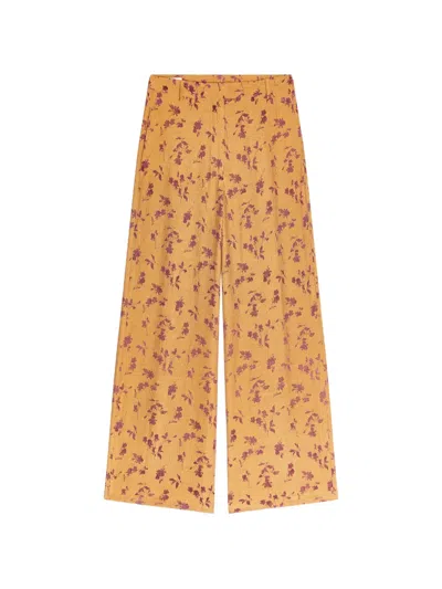 Dries Van Noten Wide-leg Jacquard Pants In Brown