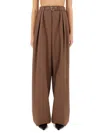 Dries Van Noten Wideleg Pants With Belt In Brown