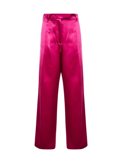 Dries Van Noten Wide-leg Satin Trousers In Pink