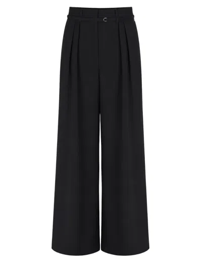 Dries Van Noten Wide-leg Trousers With High Waist And Pleated Front In Black