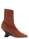 Dries Van Noten Brown Heeled Ankle Boots In Multi