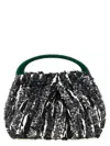 Dries Van Noten Small Pleated Jacquard With Resin Handle Bags In Black