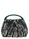 Dries Van Noten Small Pleated Jacquard With Resin Handle Bags In Black