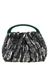 Dries Van Noten Small Pleated Jacquard With Resin Handle Bags In Black