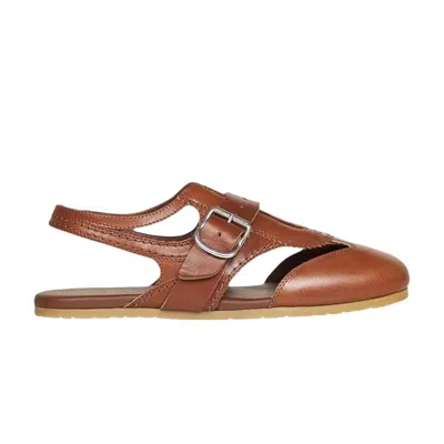 Pre-owned Dries Van Noten Wmns Calf Leather Sandal 'burgundy' | Tan | Women's Size 38 In Brown