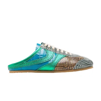 Pre-owned Dries Van Noten Wmns Snake Calf Print Leather Shoe 'jade' | Green | Women's Size 38