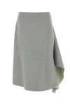 Dries Van Noten Gray & Green Neoprene Midi Skirt In Multicolor