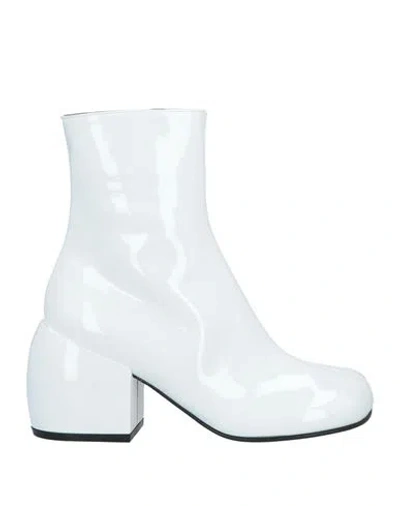 Dries Van Noten Woman Ankle Boots White Size 6 Leather