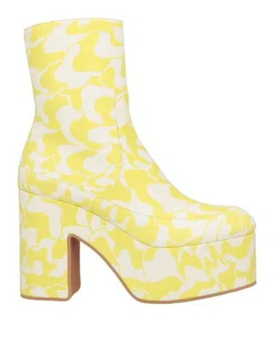 Dries Van Noten Woman Ankle Boots Yellow Size 8 Leather In Multi