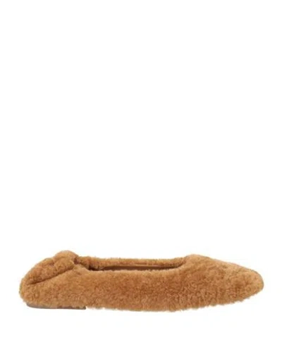 Dries Van Noten Woman Ballet Flats Camel Size 7.5 Leather In Brown