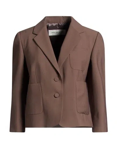 Dries Van Noten Woman Blazer Brown Size 8 Polyester, Wool, Elastane
