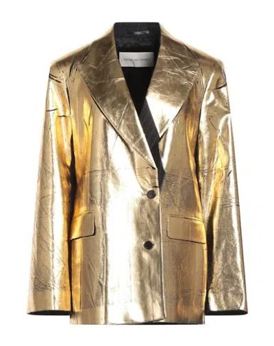 Dries Van Noten Woman Blazer Gold Size 6 Wool