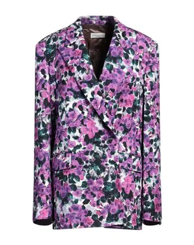 Dries Van Noten Woman Blazer Mauve Size 4 Viscose, Cotton In Purple