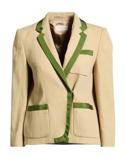 Dries Van Noten Woman Blazer Sand Size 6 Cotton, Linen