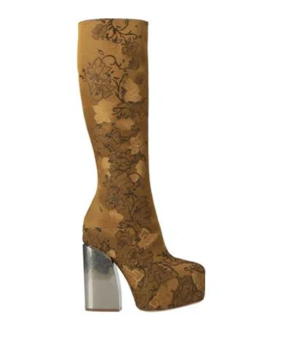 Dries Van Noten Woman Boot Marigold Size 8 Polyester, Viscose, Silk, Polyimide In Yellow