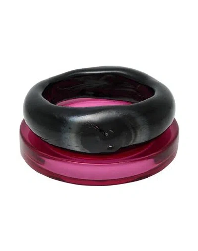 Dries Van Noten Woman Bracelet Fuchsia Size S Glass, Plastic In Pink
