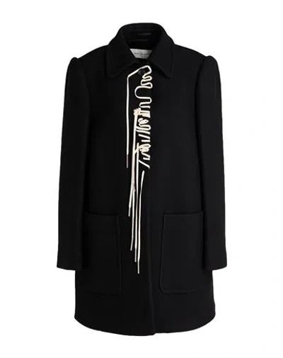 Dries Van Noten Woman Coat Black Size M Wool, Polyamide