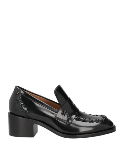 Dries Van Noten Woman Loafers Black Size 8 Leather