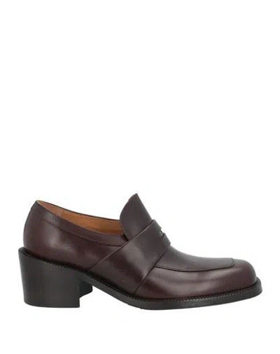 Dries Van Noten Woman Loafers Dark Brown Size 5 Leather In Multi