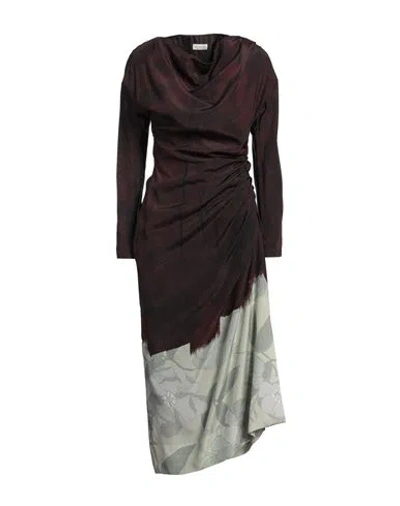 Dries Van Noten Woman Maxi Dress Chocolate Brown Size 6 Silk