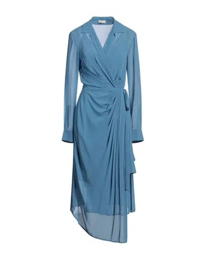 Dries Van Noten Woman Midi Dress Azure Size 10 Polyester In Blue