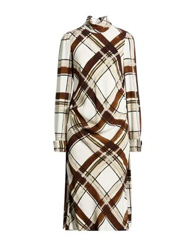 Dries Van Noten Woman Midi Dress Brown Size 6 Viscose In Multi