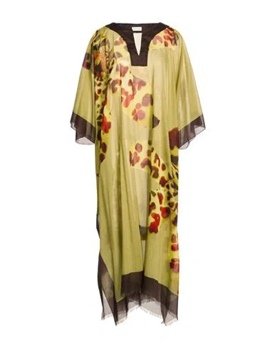 Dries Van Noten Woman Midi Dress Lime Green Size Onesize Cotton