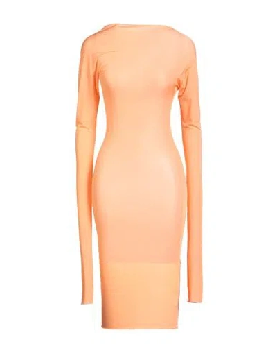 Dries Van Noten Woman Midi Dress Salmon Pink Size Xs Polyamide, Viscose In Orange