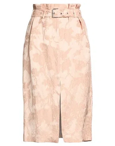 Dries Van Noten Woman Midi Skirt Antique Rose Size 8 Linen, Nas In Pink