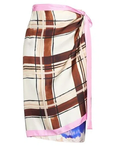 Dries Van Noten Woman Midi Skirt Blue Size Onesize Silk