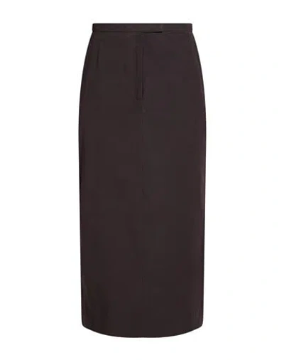 Dries Van Noten Woman Midi Skirt Dark Purple Size 2 Cotton In Brown